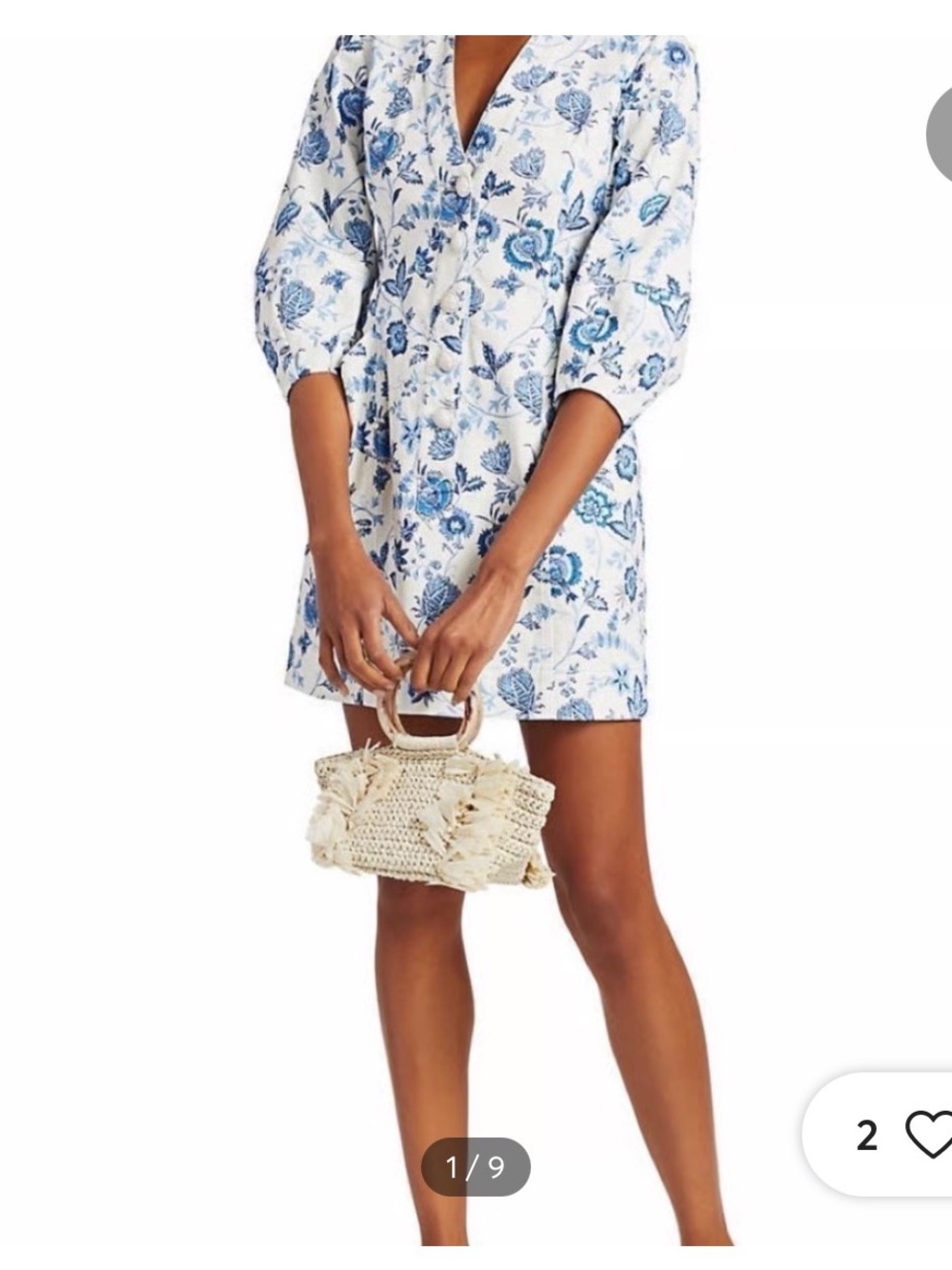 Derek Lam White Dress with Blue Floral Print